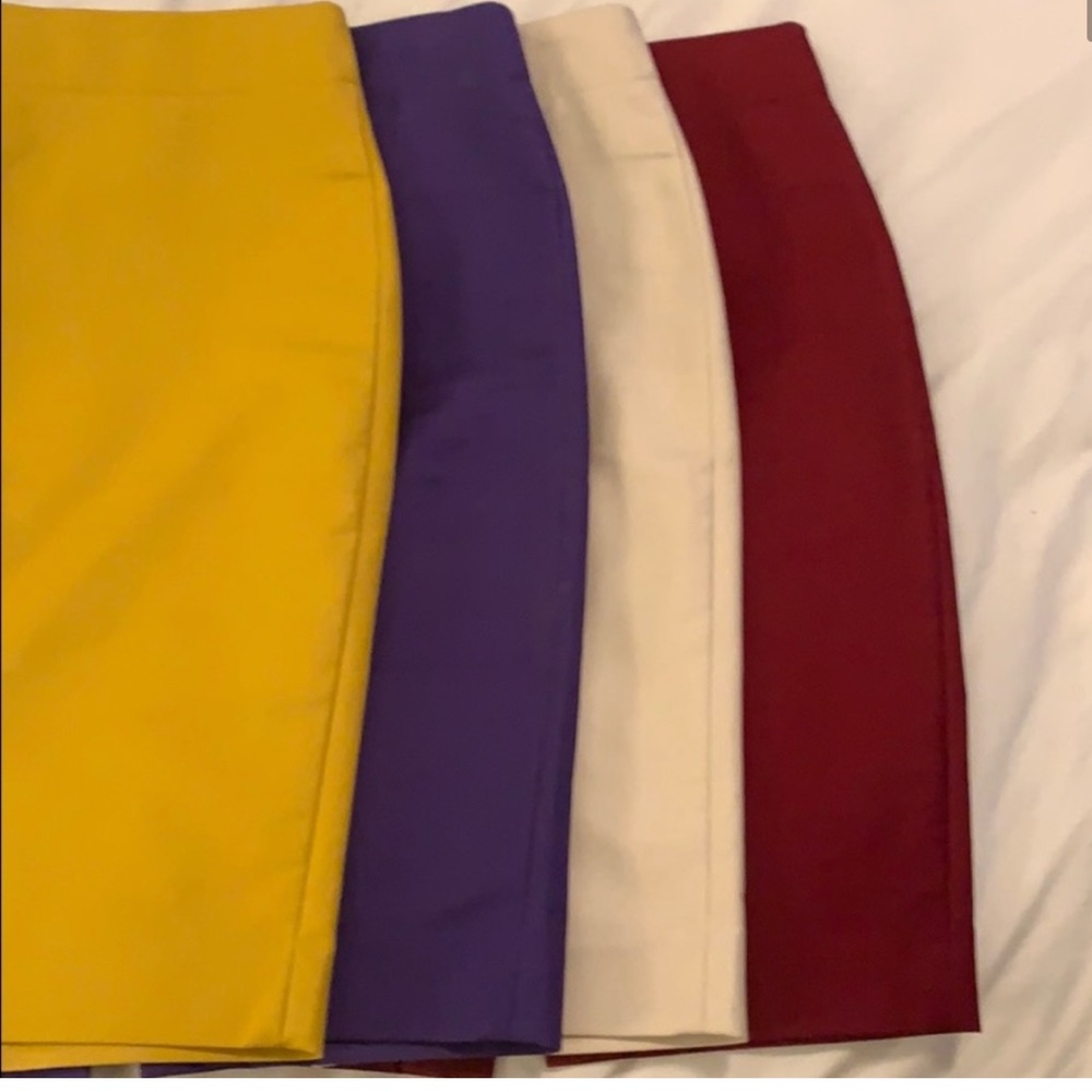 Women’s Pencil Skirt - Yellow, Purple, Cream, Burgundy